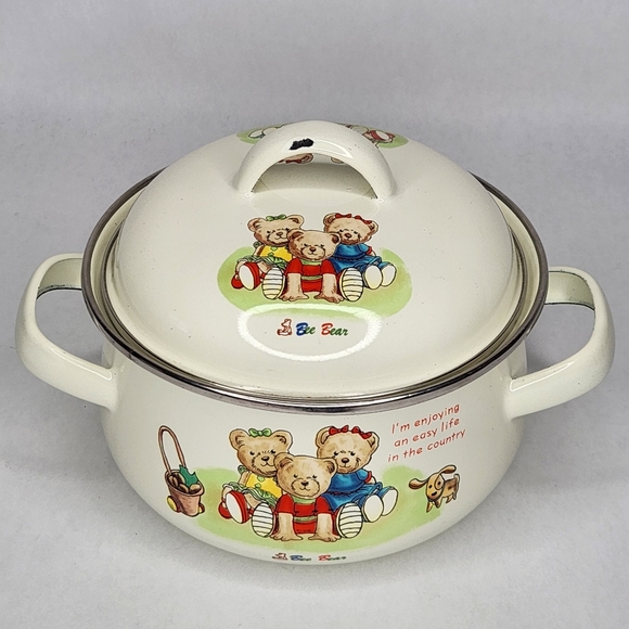 Vintage Bee Bear Enamel Pot - Picture 3 of 7